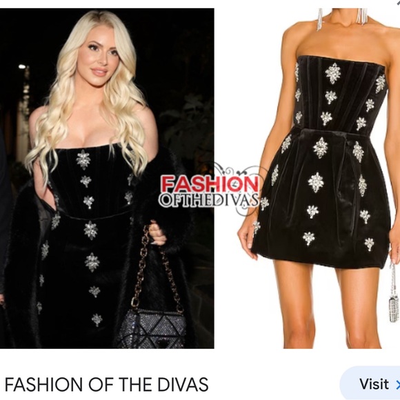 NWOT Bronx and Banco Maraya Diamond Mini Strapless Dress in Black - Picture 6 of 13